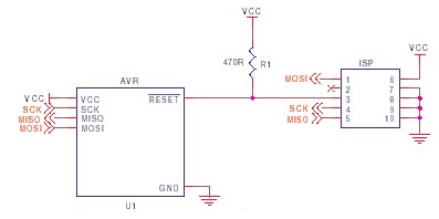 AVR ISP circuit schematic 1