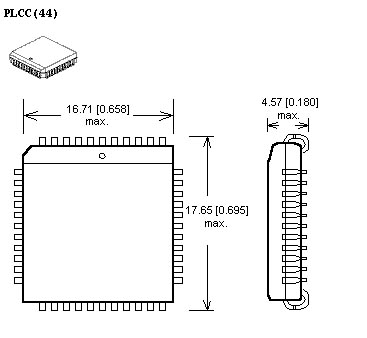 PLCC 44 adapter package diagram