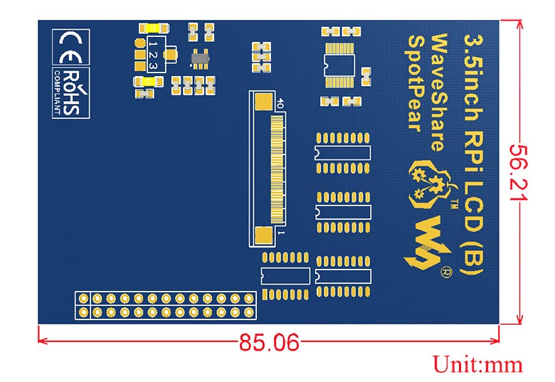 3.5 inch LCD screen layout