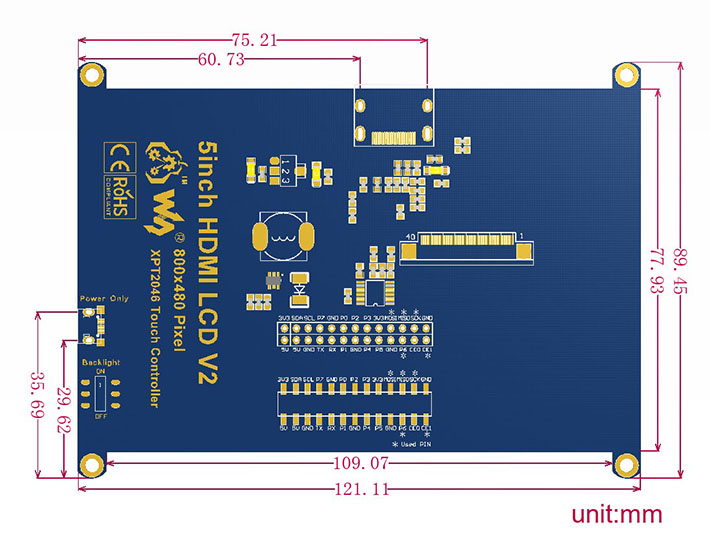 LCD dimensions