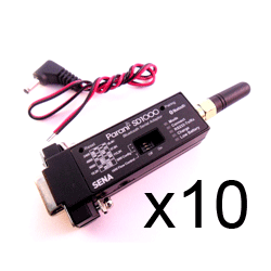 Kanda - Bulk Pack of 10 Serial to Bluetooth Converters RS232 Bluetooth with battery options