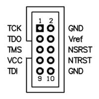 Atmel AVR JTAG Circuit Schematic 10way header