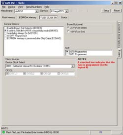 avrisp avr programmer fuse screen