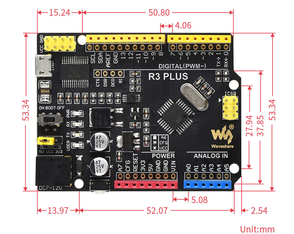arduino R3 Plus dimensions