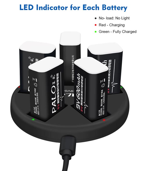 USB PP3 charger leds
