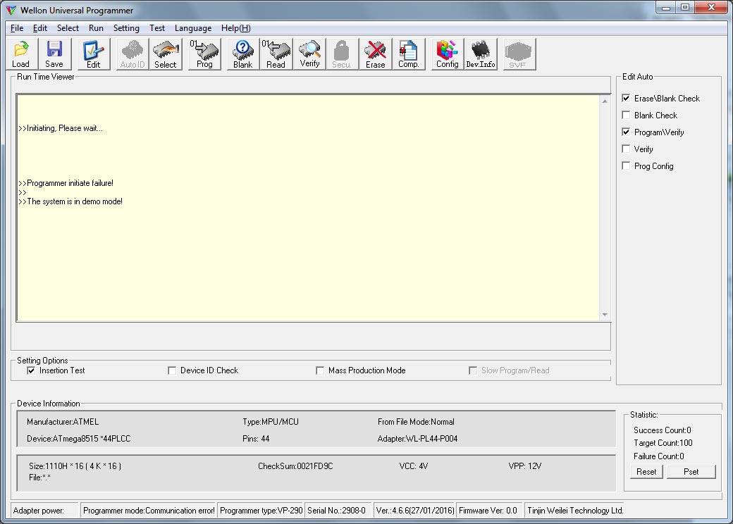 VP-290 Universal Programmer Software