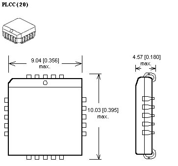PLCC20 adapter package diagram